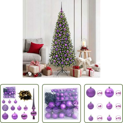 Éclairage LED -  Ensemble de Boules de Noël avec 300 LED 120 pcs Lilas Plastique (1/5)