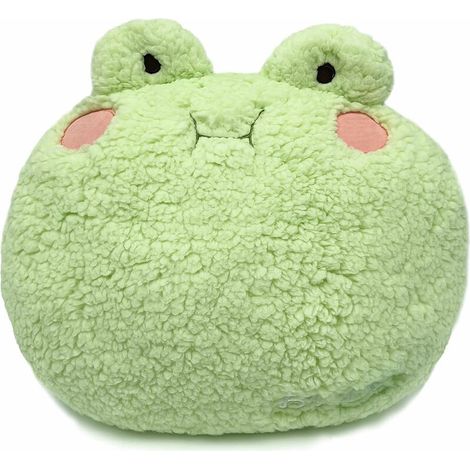 DEESSE SHOP - Oreiller en peluche grenouille de 34 cm, grenouilles douces ours en peluche mignons animaux en peluche dessin animé poupée étreignant oreiller coussin décoration de la maison cadeau d'an (1/5)