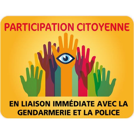 Panneau PARTICIPATION CITOYENNE GENDARMERIE et POLICE (PC008) - 650 x 500 mm