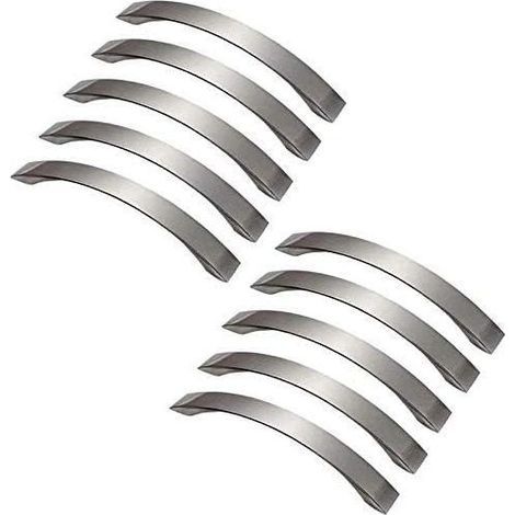 Lot de 10 poignee de meuble cuisine - chromées- Poignées de porte Nickel Brossé poignee de cuisine poignée cuisine inox entraxe 128mm (1/5)