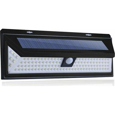 118 LED-Solarleuchte – Wandleuchte mit PIR-Bewegungssensor – 1000 Lumen Beleuchtung – IP65 wasserdicht für den Einsatz im Garten im Freien.