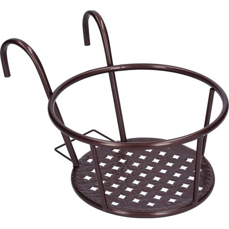Pot de fleurs suspendu Yosoo avec rambardes, support à plantes en fer durable pour balcon (1/5)