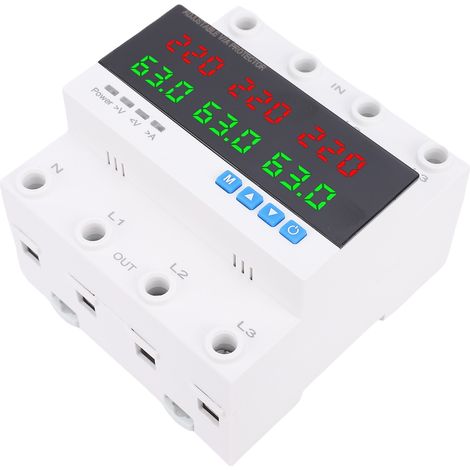 Commutateur Automatique de Transfert 63A 4P Triphasé Protecteur Contre Surintensité Surtension et Sous-tension ATS Disjoncteur Réglable Écran LED pour Groupe Électrogène (1/5)
