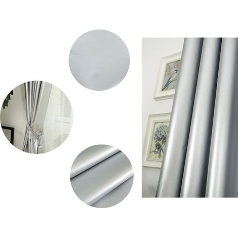 Rideau occultant lavable haute opacité, tissu occultant renforcé, noir, pour chambre, balcon, bureau (1/5)
