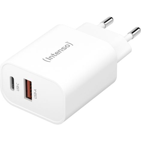 Intenso W30AC USB Ladegerät 30 W 1x USB-A, 1x USB-C®  Weiß Innenbereich USB Power Delivery (USB-PD)