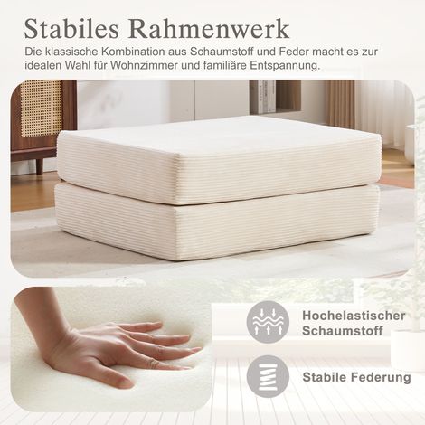 Tabouret velours côtelé doux pour la peau,double mousse épaisse. Pliable économe d’espace,polyvalent et facile à combiner chez vous. (1/5)