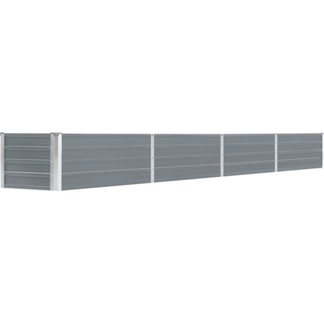 vidaXL Garden Raised Bed Galvanised Steel 320x40x45 cm Grey