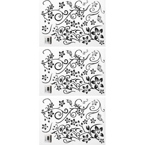 3Pcs Autocollants Mural Imperméables Papillons et Fleurs pour Décor Maison Chambre (1/5)