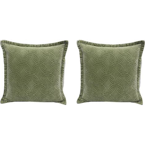 Lot de 2 coussins 45x45 cm en tissu vert
