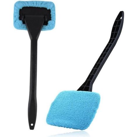 Brosse de nettoyage pour vitres, outil de dépoussiérage de vitres de voiture, nettoyant pour vitres amovible 1pcs(bleu clair) (1/4)