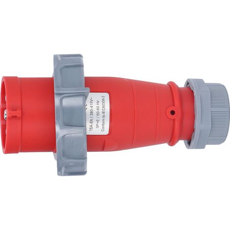 Connecteur industriel étanche IP67 prise aviation encastrée 4 broches 3P+E 380-415V 16A nylon laiton (1/5)