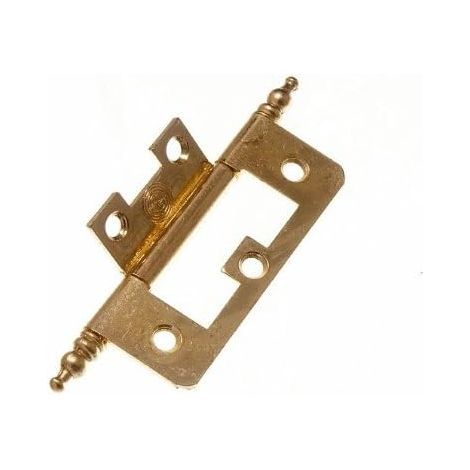 Lot de 3 paires (6 charnières) x 6,3 cm pour porte d'armoire avec embouts – Laiton plaqué EB (1/2)