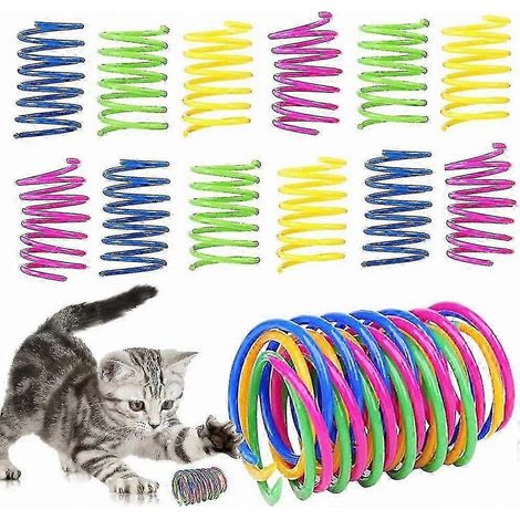 32 ressorts en spirale colorés pour chats, jouet interactif pour mordiller, sauter et poursuivre. (1/5)