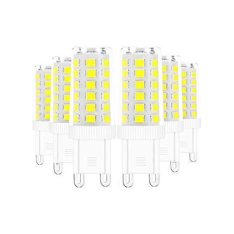 G9 LED-Lampen, 5 W (entspricht 40 W Halogenlampe), Weiß (6000 K), flimmerfrei, energiesparend, nicht dimmbar (6er-Pack)