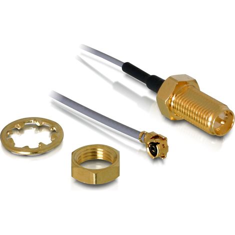 Cable RP-SMA mampara hembra a I-PEX Inc., MHFÂ® I macho 1.13 20 cm longitud de hilo 10 mm 6 GHz