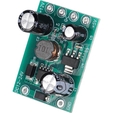 XH-M297 Switching Power Supply Module, DC-DC Non-isolated PCB, Input 12-24V, Output 12V/5V (1/5)
