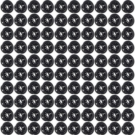 Lot de 200 passe-câbles à fixation stable, résistants au feu, isolés PA66, à boucle, cache-trou pour câble, noir, diamètre intérieur du trou : 15,7 mm / 0,62 po (1/5)