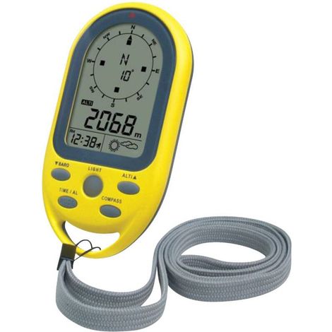 [NEUWERTIG] B-Ware TECHNOLINE Höhenmesser EA 3050 Gelb 300-1100 mbar inkl. CR 2032 Knopfzellen (1/2)