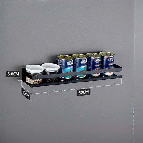 Mensola da parete in acciaio inox 304 per cucina e bagno, pratico supporto per spezie, utensili e accessori, nero 50105,8 cm (1/4)