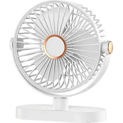 Ventilateur de Bureau Portable, Ventilateur USB Batterie Rechargeable, Mini Ventilateur 5 Vitesses avec Veilleuse, Réglable à de Table Pour Maison, Bureau, Cuisine, Camping (1/5)