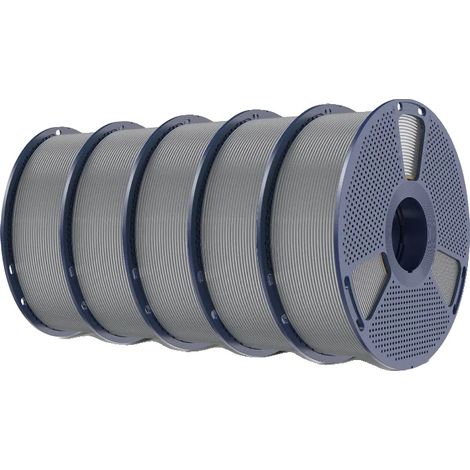 Filamento 3D, material ABS, compatible con impresoras FDM, gris, 5 kg. (1/2)