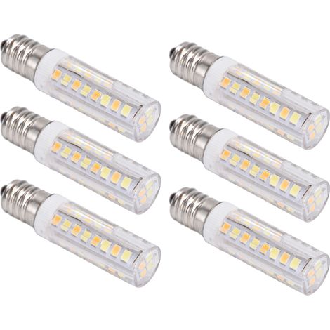 Lot de 6 ampoules LED E14 à 52 LED, 3 couleurs, 7 W, 220 V, pour lampe de table ou plafonnier, type long.