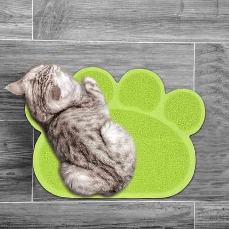 Alfombrilla impermeable para arenero de gatos，Alfombrilla de PVC para arenero de interior，Base antideslizante，Alfombrilla lavable，Verde，3040 cm (1/4)