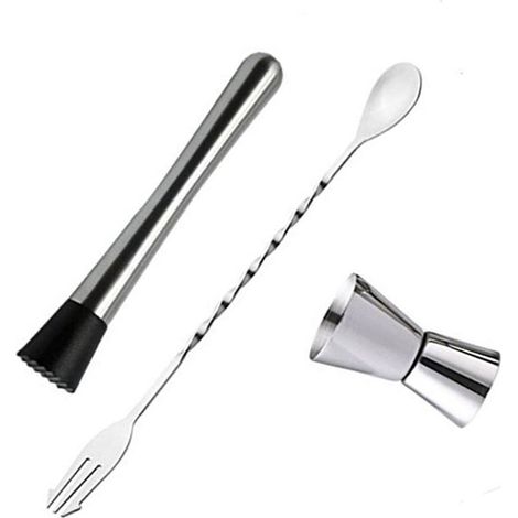 Barbesteck-Set aus Edelstahl für den Heimgebrauch: Cocktaillöffel, Stößel und 15-ml- oder 30-ml-Jigger (1/5)