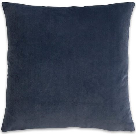 Coussin velours 45x45cm bleu gris (1/2)