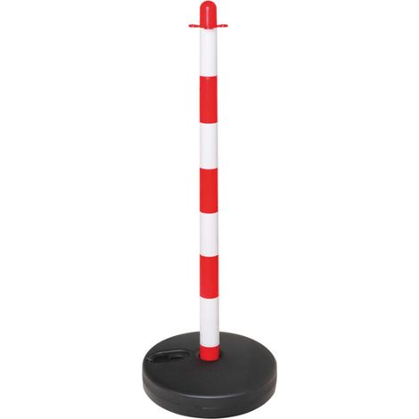 Moravia Support de chaîne léger rouge/blanc 40 × 870 mm avec pied rond, support en plastique + remplissable (1/3)