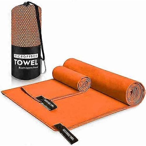 Lot de 2 serviettes de sport en microfibre, 52 x 76 cm et 80 x 40 cm, séchage rapide, idéales pour le sport, la plage, la salle de sport, la natation et le camping. (1/5)