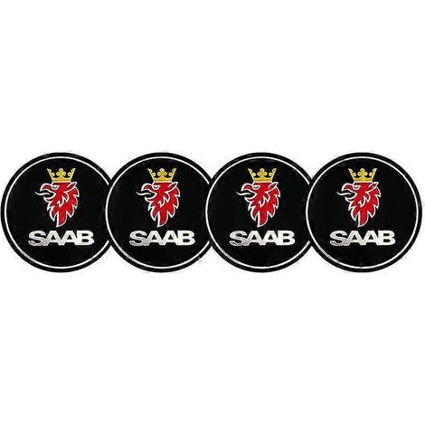 Lot de 4 autocollants de centre de roue pour Saab 9-3, 9-5, 9-3, 9000, 99, 9-X et 97X. Accessoires auto. (1/5)