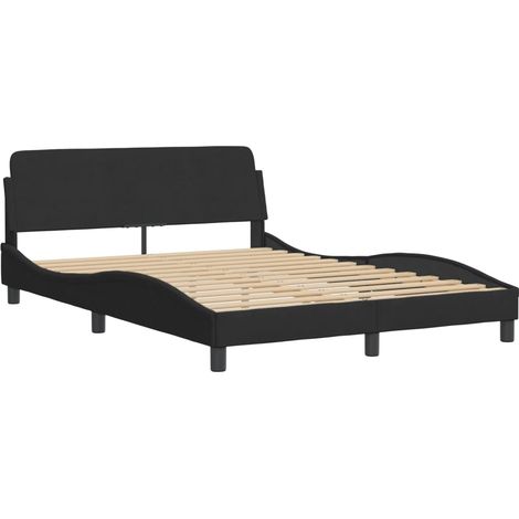 Bed Frame "Dover" Black 135x190 cm Double Velvet vidaXL (1/3)