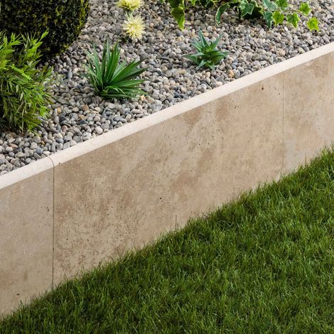 Bordure de jardin Travertin Beige Nuancé 61x33x3 cm (à l'unité) - (1/4)