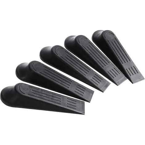 Lot de 5 cales de porte antidérapantes en caoutchouc, respectueuses des sols, pour portes lourdes, bureau et maison (1/5)