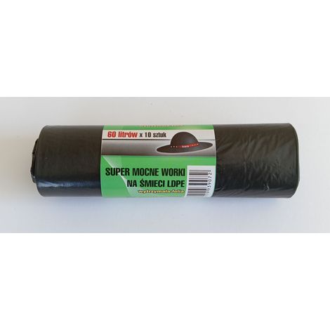 SACCHI PER SPAZZATURA 60L 6080LD NERO 10 PEZZI - AN 60L/10