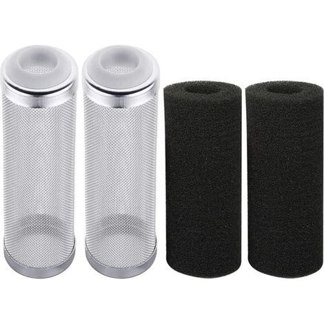 Stainless Steel Aquarium Filter Mesh Guard with Sponge Inlet, 16mm Filter Guard, Filter Protector with Filter Sponge for Small Fish and Shrimp (4 Pieces) (1/5)