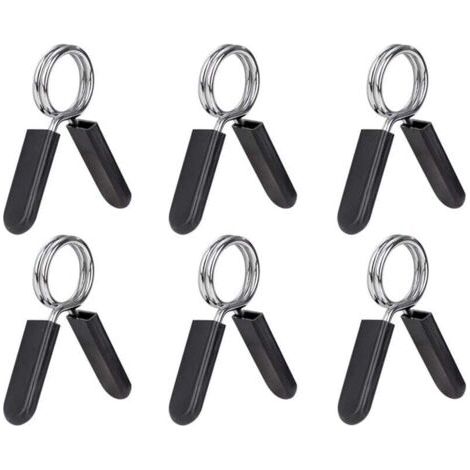 Set de 6 soportes de pesas para barras de 25 mm de diámetro, barra de pesas estándar para entrenamiento de fuerza y fitness. (1/4)