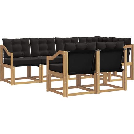 Ensemble de canapés d'extérieur 7 pc Blanc et noir vidaXL (1/5)