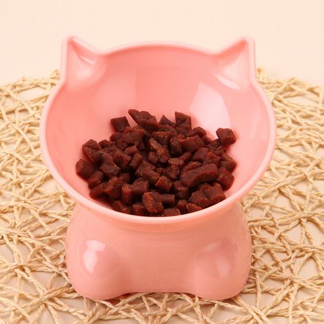 Kitty City，Gamelles surélevées pour animaux (lot de 2) - Design oreilles de chat - Socle moderne - Rose + Vert