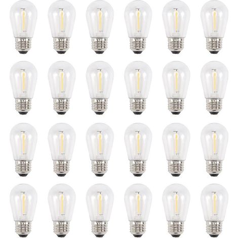 Lot de 24 ampoules LED S14 de rechange 3V pour guirlandes lumineuses solaires (1/5)