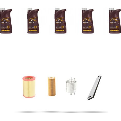 Kit tagliando 4 FILTRI e 5L OLIO compatibile con Mercedes A (W168) 210 103kw dal 2002 (1/5)