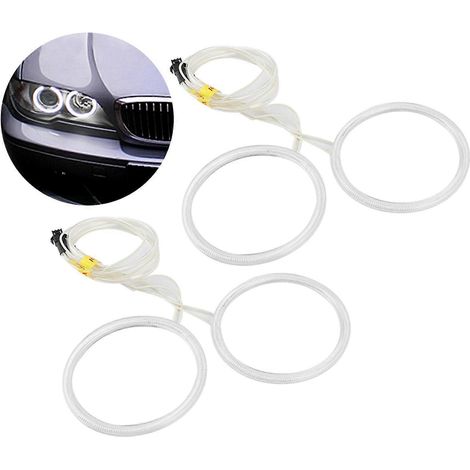 Stück weiße LED-Angel-Eyes-Scheinwerferringe, 106 mm / 4,2 Zoll, passend für E46