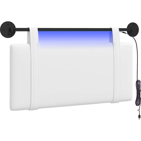 Hanging Headboard White Fabric vidaXL