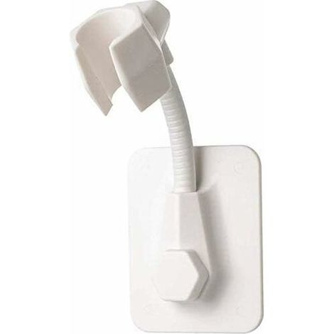 Support de douchette mural réglable, en plastique ABS, fixation adhésive, sans perçage, blanc (1/5)