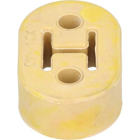 Support d'échappement en polyuréthane à 2 trous, résistant aux vibrations, universel, pour tuyaux d'échappement de véhicules, jaune (1/5)