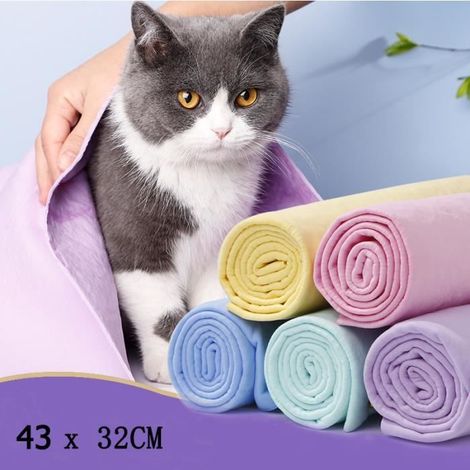 5 Pièces Serviette Absorbante pour Animaux de Compagnie,Serviette Multifonctionnelle pour Animaux de Compagnie, 43 cm x 32 cm (1/4)