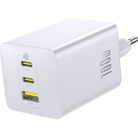 EnerFill FE11 2x USB-C USB-A 100W Wandladegerät – Weiß (1/5)