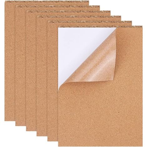 Feuilles de Liège Autocollantes - Lot de 8 - Naturel 1mm - Isolation et Protection - Sols Murs Bricolage - 21x30 cm (1/5)