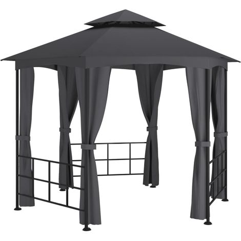 Belvédère avec parois 3,1x2,7 m Anthracite (1/5)
